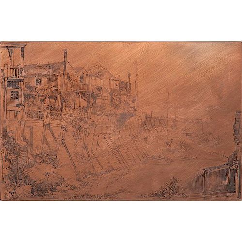 Etching Copper Plate Signed Winkler