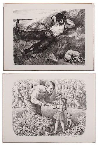 Lionel Reiss (American, 1894-1988) and George Ratkai (American, 1907-1999), Two Lithographs