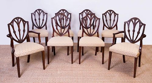 SET OF EIGHT GEORGE III STYLE MAHOGANY DINING CHAIRS