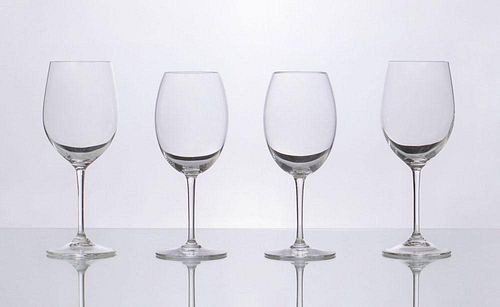 SET OF THREE BACCARAT WHITE WINE GLASSES