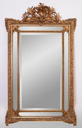 VICTORIAN GILTWOOD AND COMPOSITION MIRROR