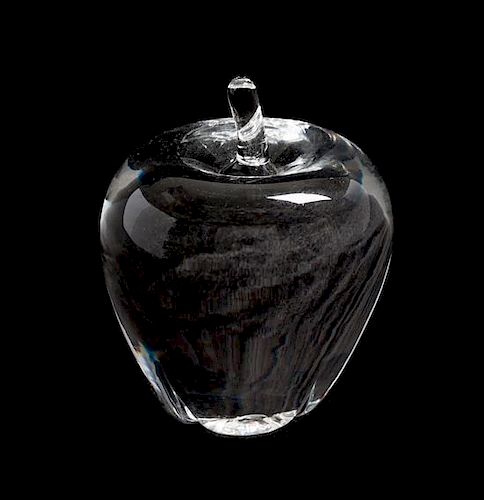 * A Steuben Glass Paperweight Height 4 1/4 inches.