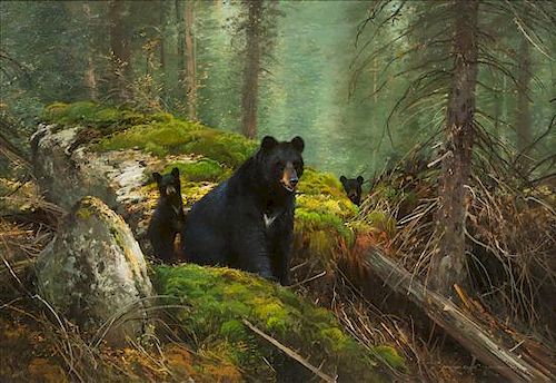 Michael Coleman, (American, b. 1946), In the Forest, Black Bears, 1991
