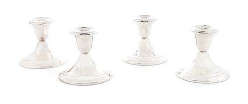 * Four American Silver Weighted Candlesticks, Gorham Mfg. Co., Providence, RI, 20th Century,