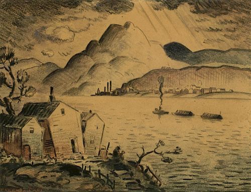Harrison Cady (1877-1970), "Untitled (House Near Shore)"