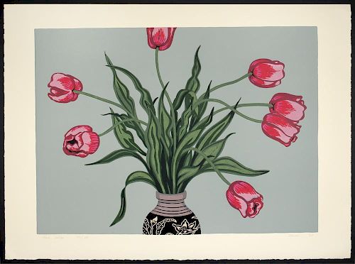 Phyllis Sloane (1921-2009), "Pink Tulips"