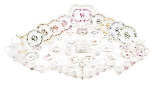 An Assembled Collection of Meissen Porcelain, Length of first 15 1/4 inches.