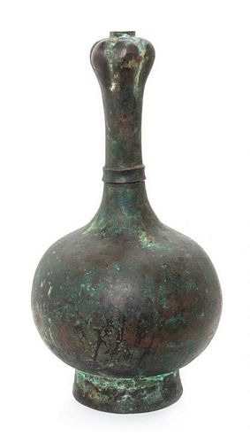 A Bronze Garlic-Head Vase Height 15 1/4 inches.