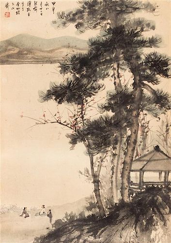 After Fu Baoshi, (1904-1965), Scholars in Landscape