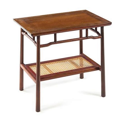 A Chinese Rosewood Side Table Height 24 1/2 x depth 16 1/2 inches.