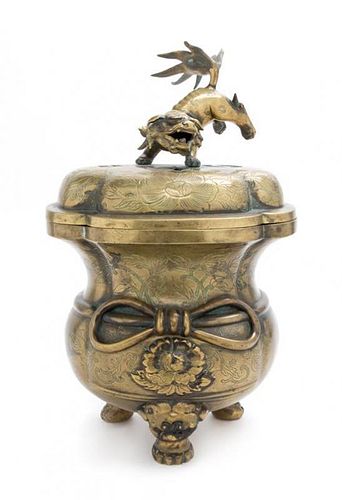 A Bronze Censer Height 16 inches.