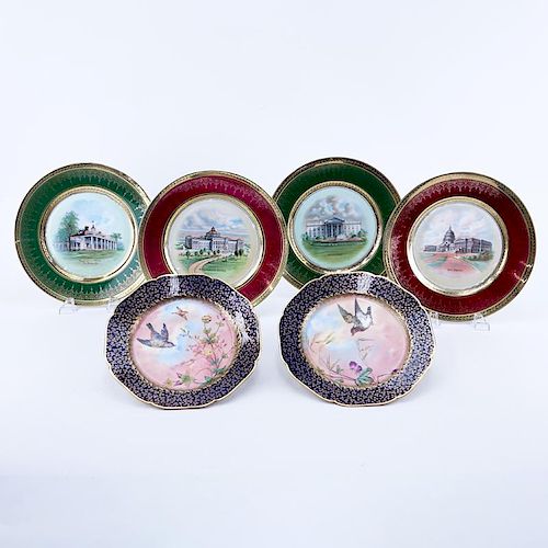 Collection of Six (6) Vintage Porcelain Cabinet Plates