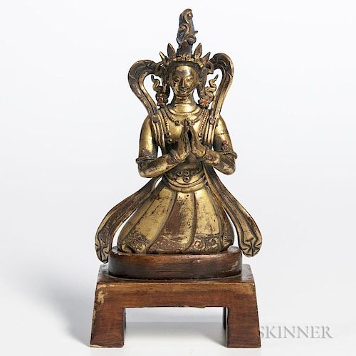 Gilt-bronze Figure of a Kneeling Deity