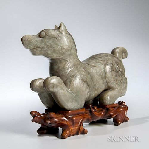 Jade Carving of a Dog
