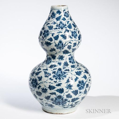 Blue and White Double Gourd Vase