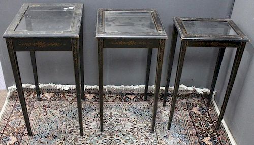 (3) Antique Wooden Nesting Tables