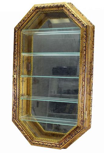 Vintage Gilt Mirrored Wall Shelf
