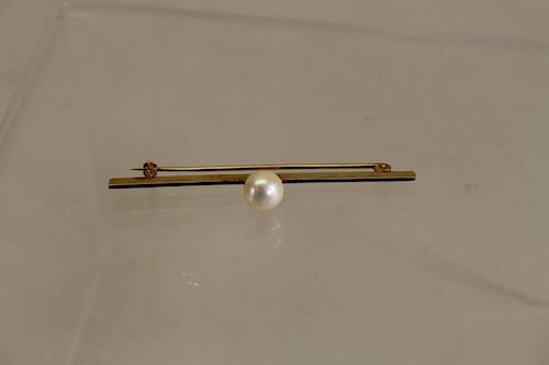 Vintage Gold Pin with Pearl