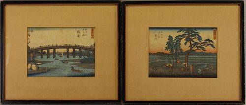 (2) Framed Antique Japanese Woodblocks