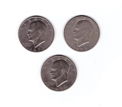 (3) 1972 Eisenhower Dollar