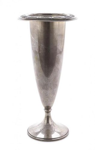 An American Silver Vase, Frank M. Whiting, North Attleboro, MA, Early 20th Century, Height 12 inches.