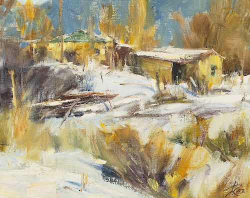 Laura Robb (b. 1955), "Winter Morning in Taos"