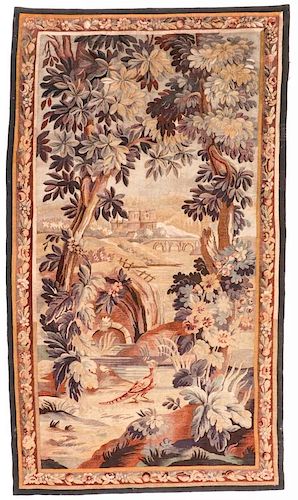 Antique Silk and Wool Aubusson: 105'' x 60''