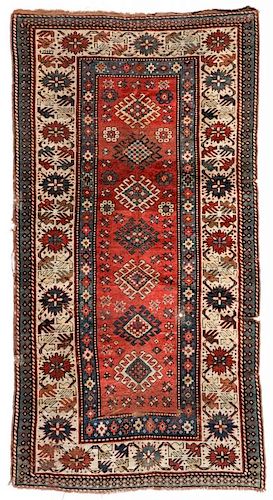 19th C. Kazak Rug, Persia: 4'4'' x 8'3''