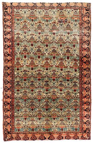 Antique Lavar Kerman Rug, Persia. Size: 5'7'' x 9'