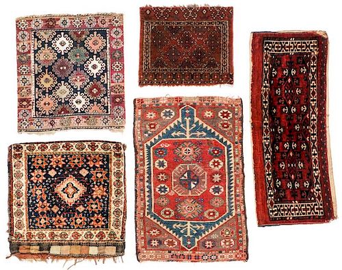 Estate Collection of 5 Antique Small Rugs