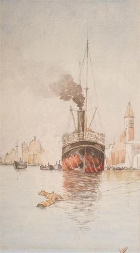 Vickers, (19th/20th century), Ship in Harbour