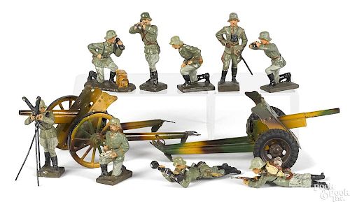 Lineol composition and painted tin artillery group
