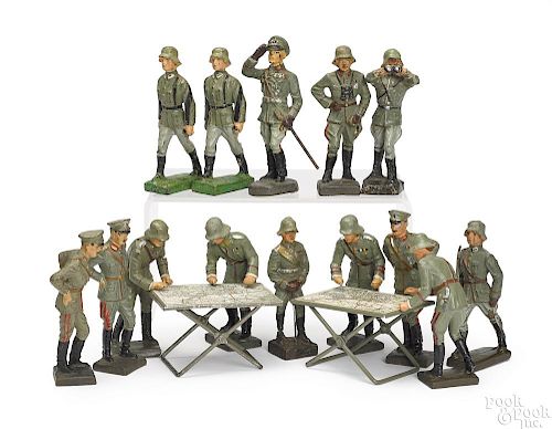 Lineol painted composition command soldiers