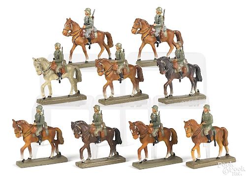 Lineol composition mounted horseback soldiers