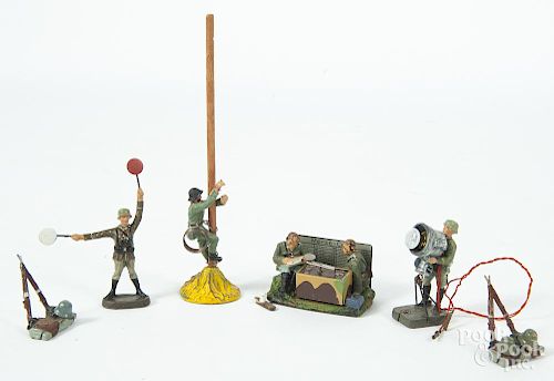 Elastolin painted composition soldiers