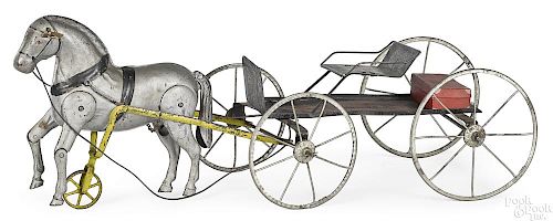 Mason & Parker painted horse drawn buckboard wagon