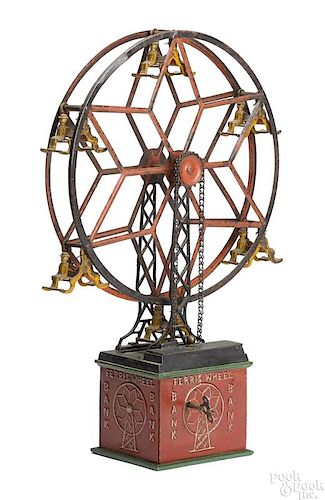 Hubley cast iron & tin Ferris Wheel clockwork bank