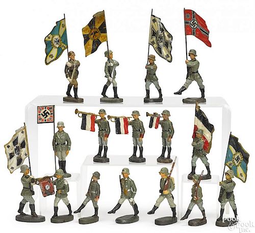 Elastolin painted composition soldiers