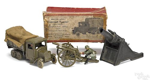 Britain's covered tender truck and two guns