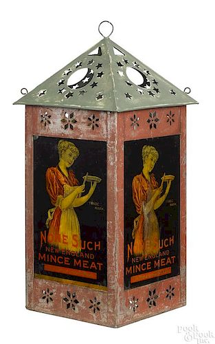 None Such Mince Meat painted tin and glass sign