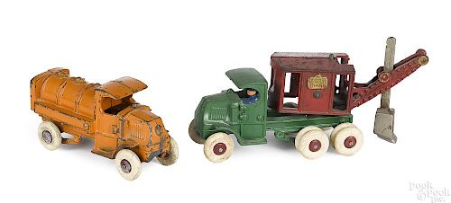Two Hubley cast iron vehicles