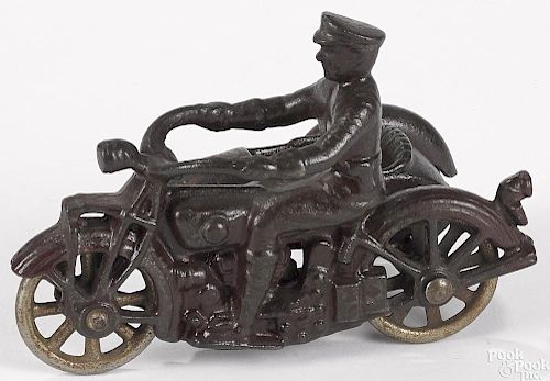 Kilgore cast iron motorcycle with sidecar