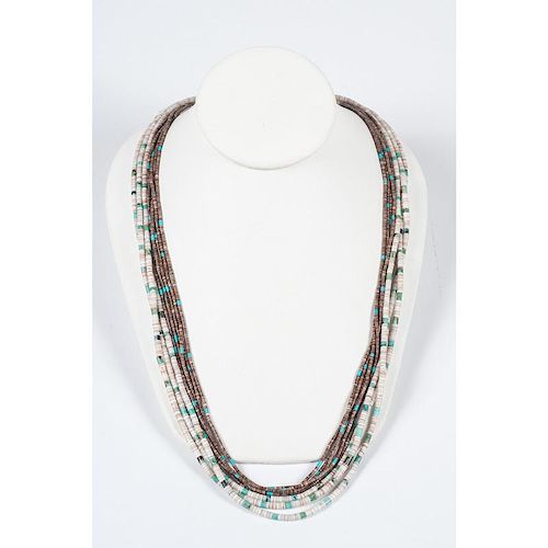 Kewa Multi-Strand Heishi AND Rolled Turquoise Necklaces