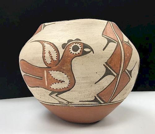 Seferina Bell (Zia, 1920-1986) Attributed Pottery Jar with Parrot, From the Collection of Ronald Bainbridge, MI