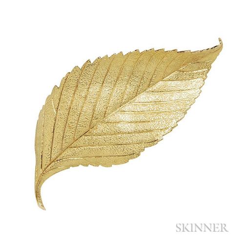 18kt Gold Leaf Brooch, Cartier
