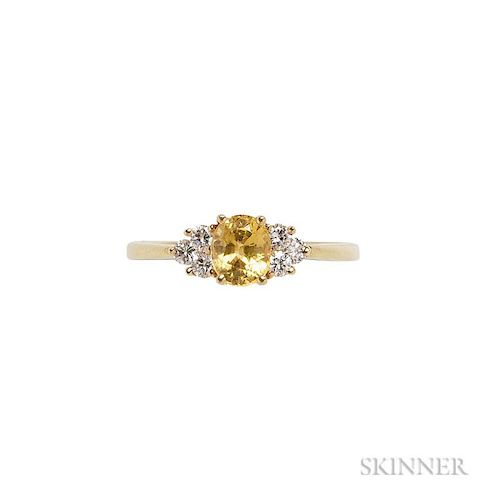 18kt Gold, Yellow Sapphire, and Diamond Ring, Tiffany & Co.