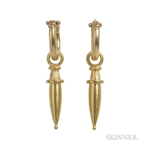 18kt Gold Day/Night Earrings, Lilly Fitzgerald