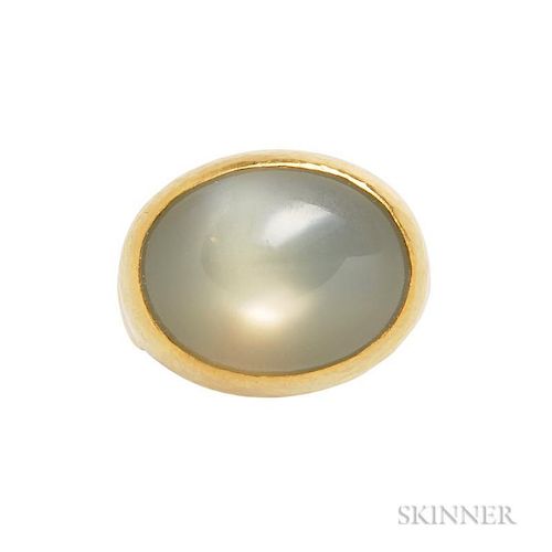 24kt Gold and Green Moonstone Ring, Gurhan