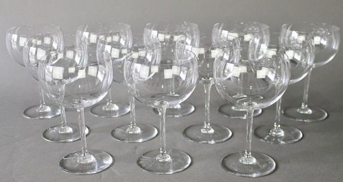 Twelve Baccarat Crystal Wine Goblets