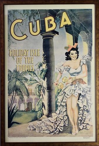 Vintage Cuba Tourism Travel Poster